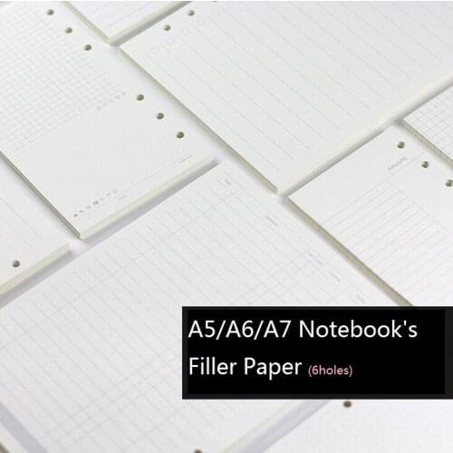 6holes n24 n72 's n10 Page, A7 Diary Coil Inside Paper, Lovely accessory A5 A6 Notebook Diary