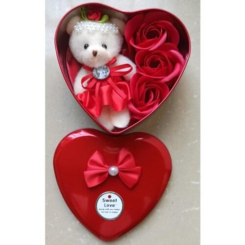 Hot sale Stuffed Animal toys cartoon Teddy Bear plush Doll Heart-Shaped gift box Romantic Wedding Valentine gift