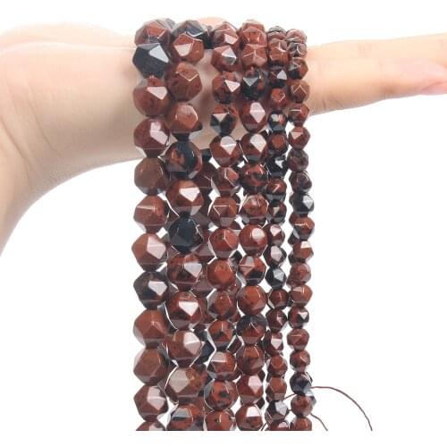 Faceted Natural Golden Swan Stone Beads Round Loose Spacer Beads For Jewelry Making DIY Bracelets Necklace Accessories 6/8/10MM