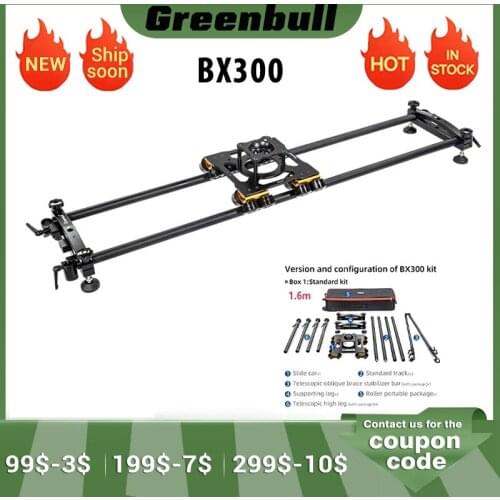 Greenbull BX300 1.6m Portable Motorized Video Dslr Electronic Camera Track Dolly Slider Dolly&rail 1.6 Meter 70KG