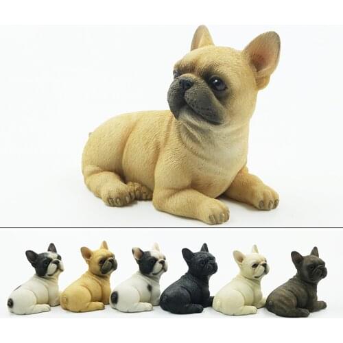 JJM Sit and Lying French Bulldog Dog Pet Figure Animal Model Collector Toy Home Car Decoration Adult Kids Gift