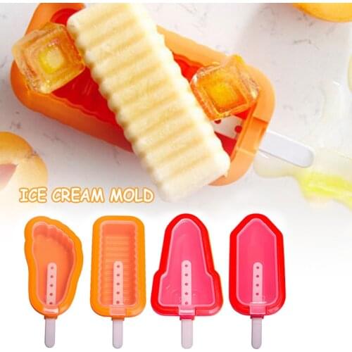 Creative Cute Shape Ice Cream Molds DIY Homemade Freezer Ice Lolly Mould Dessert Molds Popsicle Maker Tool with Lids and Sticks