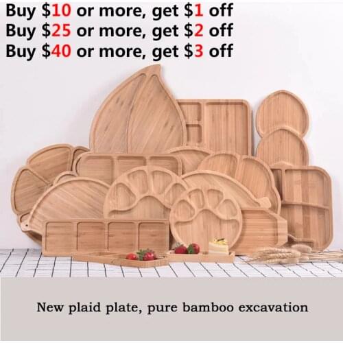Creative Fresh Food Preservation Tray Bamboo Bowls Plates Solid Wood Food Pan Plate Fruit Dishes Trays Base Solid Wood Plate