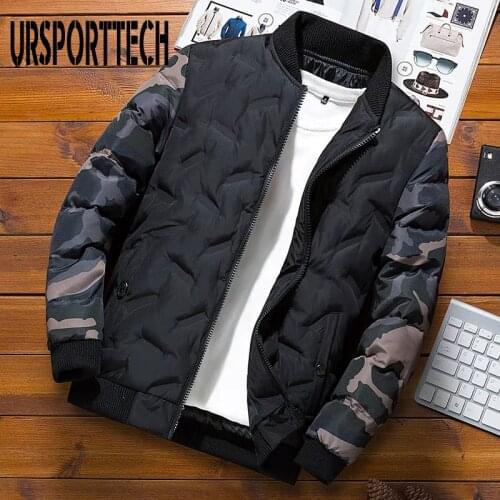 Mens Winter Jackets and Coats Camouflage Bomber Jacket Mens Windbreaker Thick Warm Military Male Parkas Outerwear Male Clothing