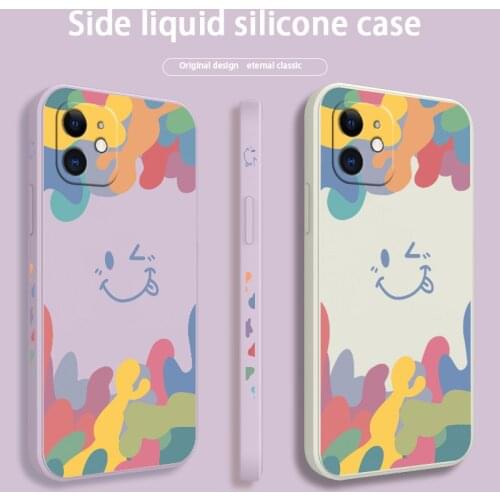 Colorful Liquid Silicone Soft Case For iPhone 12 Pro Max Mini 11 Pro Max X XR XS MAX SE2020 8 7 6 6S Plus Shockproof Phone Cover