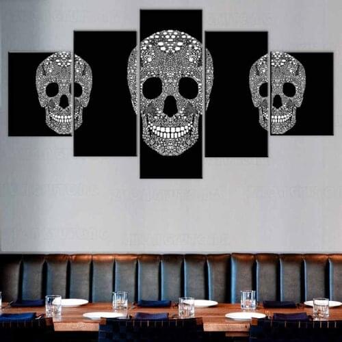 Wall Art Painting Canvas Print skull terror Pictures 5 Pieces Prints Poster For Living Room Home Decor Modern Artwork