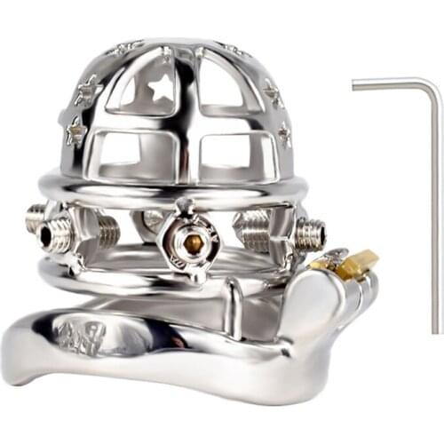 Stainless steel short small male Chastity cage urethral sound metal penis lock cock ring BDSM bondage restraint sex toy for man