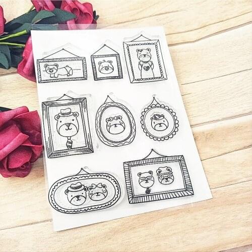 11*16cm Bears family photo Transparent Clear Stamps / Silicone Seals Roller Stamp for DIY scrapbooking photo album/Card Making