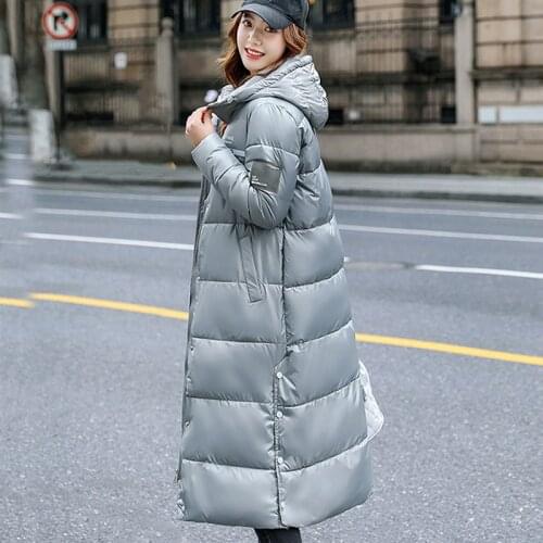 Down parka long down jacket new womens over knee loose large thickened winter wash jacket Winter thick Parka 807