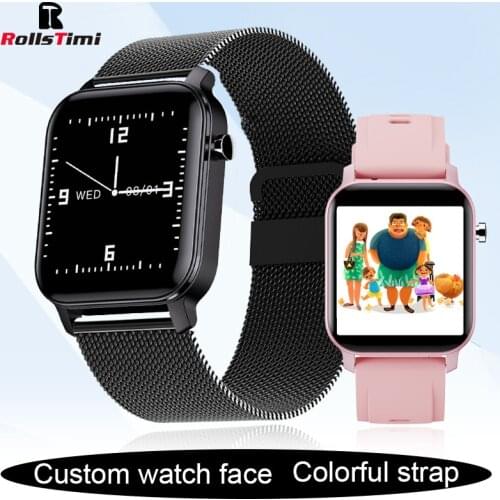 Rollstimi New Smart Watch Men Ladies Heart rate sports Full Touch Tracker Ip68 Phone reminder Smart wristband For Android IOS