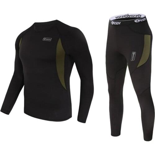 Winter Top Quality New Thermal Underwear Men Long Sleeve Sets Compression Fleece Sweat Quick Drying Thermo Underwear Clothing