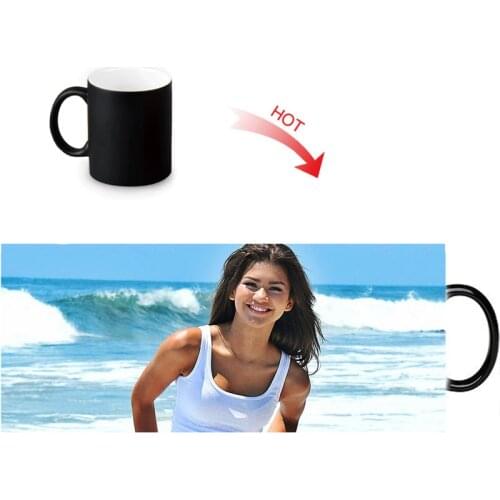 Custom Photo Heat Sensitive Magic Ceramic Mugs 12oz Color Changing Mug Zendaya Coffee Milk Cup Personalized Gift