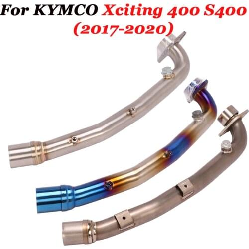 Slip On For KYMCO Xciting400 400i S400 2020 Motorcycle Exhaust Escape Modified Titanium Front Link Pipe Connect Original Muffler