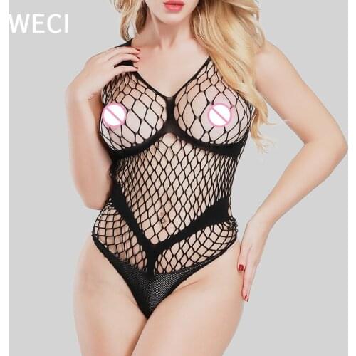 WECI Fishnet Bodysuit Women Held Intimate Sexy Lace Body Stocking Hot Erotica Woman Plus Size Lingere Exotic Mesh For Sex Outfit