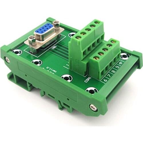 D-SUB DB9 Female Header Breakout Board, Terminal Block, Connector