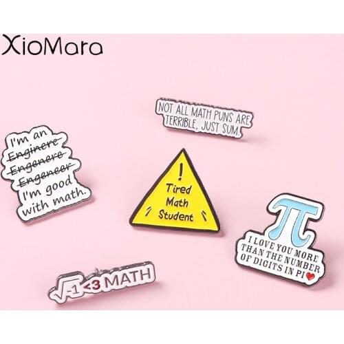 Pi Day Function Value Enamel Pin Funny Mathematics Meme Brooches Badges Teacher Student To School Graduation Gifts Wholesale