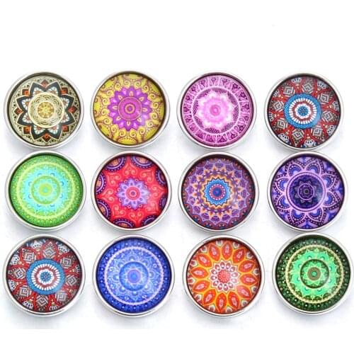 10pcs/lot New 18mm Snap Jewelry Mixed Qute Dog Pattern 18mm Glass Snap Button Jewelry Fit 18mm Leather Snap Bracelet