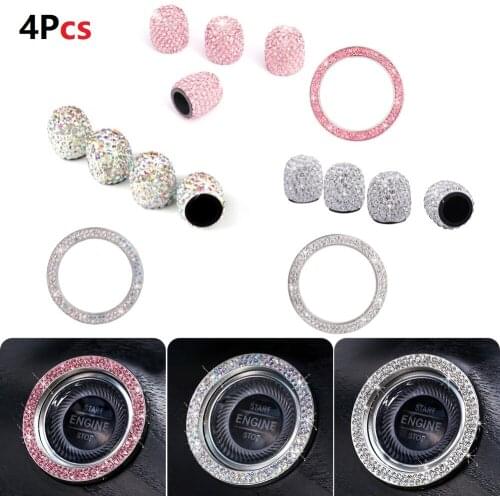 4PCS Car Tires Valve Cover Chrome Gold Crown Bling Diamond Tire/Wheel Stem Valve Caps Car Truck Tire Accessories