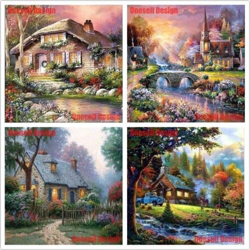 New 5d diamond painting full square Forest hut diy diamond embroidery full house 5d diamond mosaic christmas decortion for home