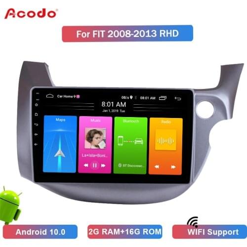 ACODO 2+16G Android 10.0 Car Radio Multimedia Player For Honda Fit Right Rudder 2008-2013 Navigation GPS 2 din