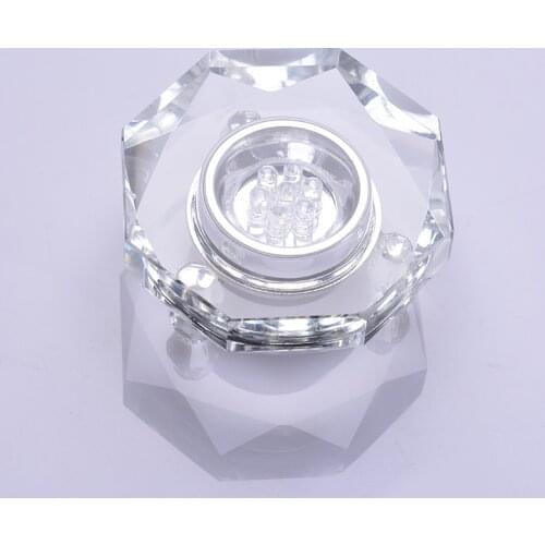 Free Shipping Octangle Shape Crystal LED Light Base Support for Small Crafts Decoration