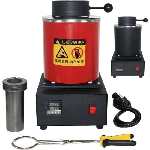 2KG mini melting furnace, metal melting furnaces, small melting furnace Jewelry Casting Equipment & Tools 1400W 1100℃ 220/110V