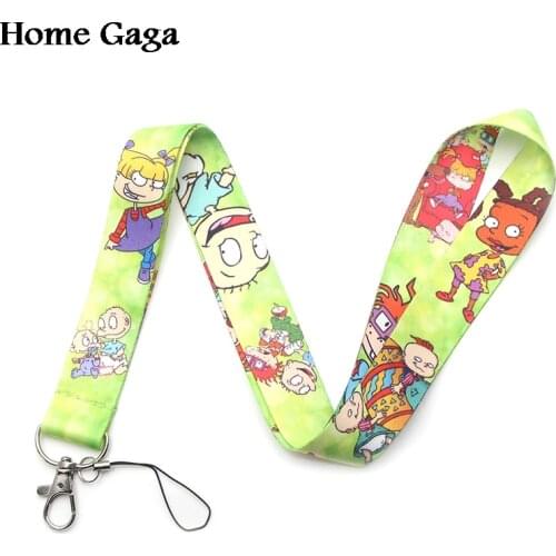 Homegaga cartoon keychain lanyard webbing ribbon neck strap fabric para id badge phone holders necklace accessories D1140