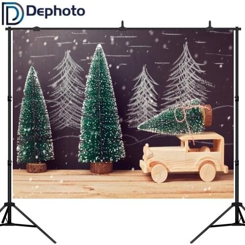 Dephoto Christmas Tree Black Board Wood Car Wooden Board Photography Backgrounds Custom Photographic Backdrops For Photo Studio