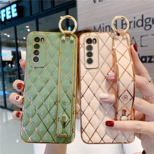 For Huawei P40 lite 5G Phone case Strap Ring 3d diamond shape silicone cover for Huawei Mate 30 40 Pro Nova 7 8 se pro case