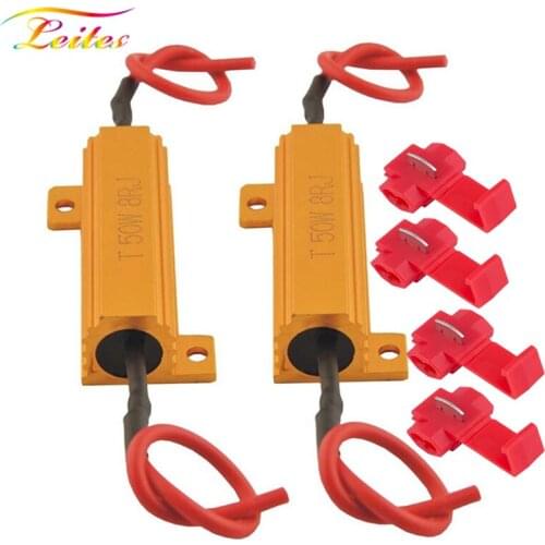 Hot Sale 2pcs 50w 6ohm Load Resistors Fix LED Bulb Fast Hyper Flash Turn Signal Blink Error Code