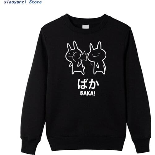 Baka Rabbit Slap men women sweatshirts Anime Japanese Cute winter autumn hoodies Cotton O-neck Novelty Cute Japan pullovers