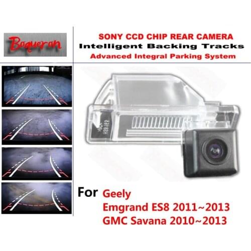 For Geely Emgrand ES8 GMC Savana 2010~2013 CCD Car Backup Parking Camera Intelligent Tracks Dynamic Guidance Rear View Camera