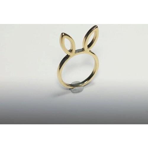 10PCS Cute Bunny Rabbit Ring Lovely Hare Ears Rings Pet Cat Head Face Ring Simple Outline Animal Rings for Women Ladies