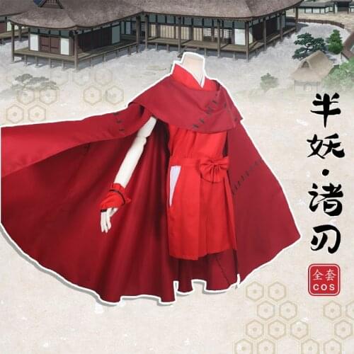 Anime inuYasha Hanyo no Yashahime The Half-Demon Princess Moroha Cosplay Tops Pants Kimono Wig Suits For Women Mens Halloween