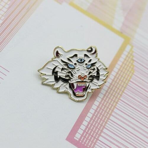 Creative Animal Tiger Lion Enamel Brooch Custom Alloy Badge Clothes Backpack Pin Accessories Jewelry Gift For Friends