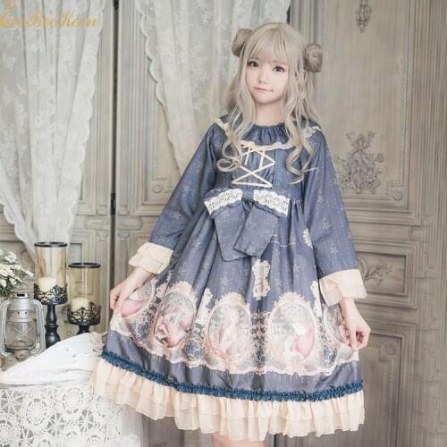 Doll collar Princess Dress Girl Sweet Lolita Dress Cute Girls Halloween Cosplay Party Lolita Spring/summer Costume For Women