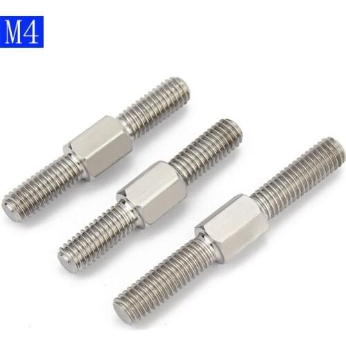 M4 304 Stainless Steel Left hand and Right - hand Double End Thread Tight Adjustable Push Rod Stud Screws Bolts