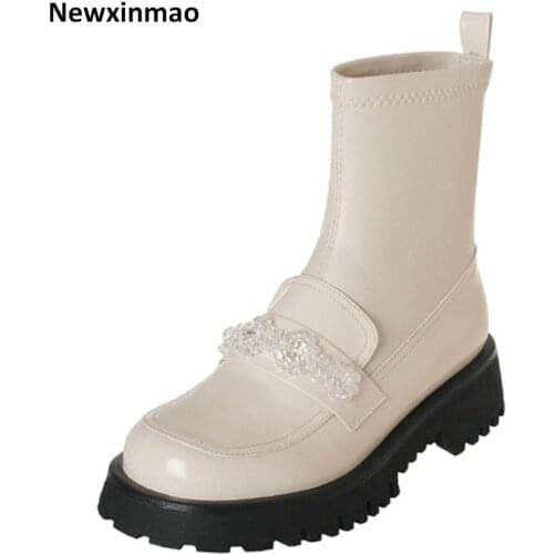 Fashion Wedding Party Tight High Boots For Girls Sexy Thick Heels Shoes For Women 2021 Newest Pointed Toe Knee High Boot