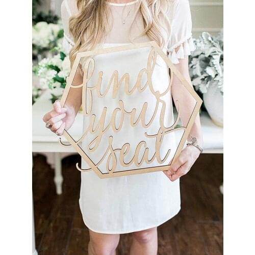 Find Your Seat Escort Card Wedding Sign, Hexagon or Circle Party & Event Seating Chart Sign Modern Boho Wedding Decor