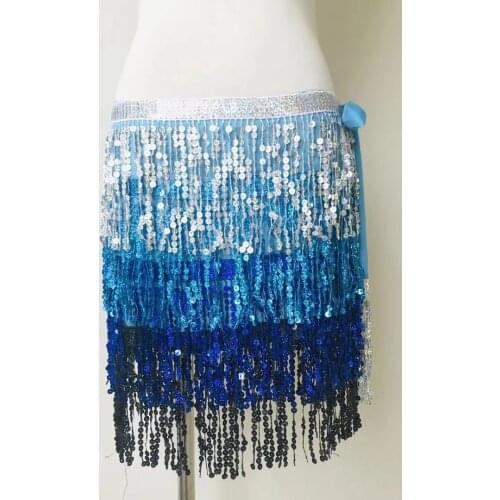 Sexy Women Belly Dance Waist Chain New Hip Scarf Skirt Indian Dance Belt Sequins Tassel Waist Scarf Oriental Dance Accessories