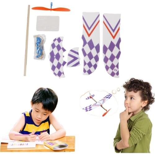 Rubber Band Powered Glider Flying Plane Airplane Model DIY Assembly Toy Kid Gift