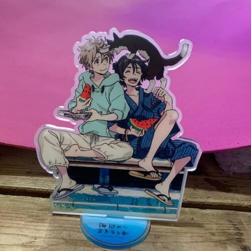 Anime Stand Umibe no Etranger Chibana Mio Hashimoto Shun Acrylic Figure Display desktop decoration 15cm