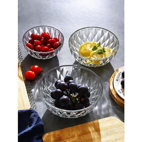 Transparent glass bowl household Japanese fruit and vegetable salad bowl