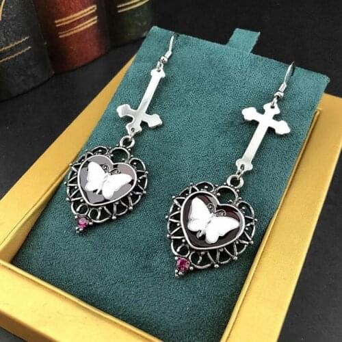 Alloy Earrings White Butterfly Gemstone Earrings Suitable for Ladies Girl Jewelry Fashion Valentines Day Birthday Party