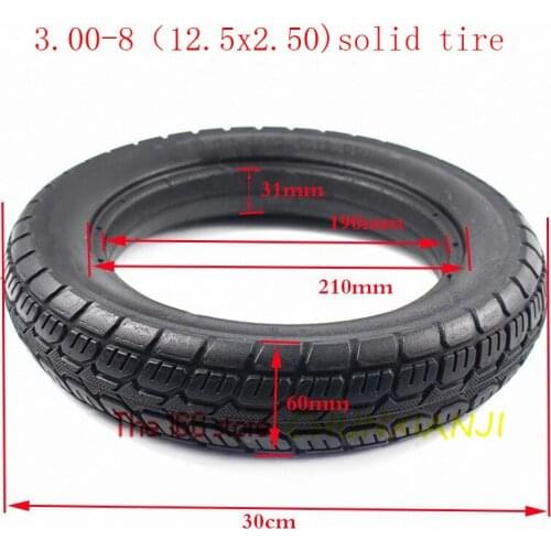 3.00-8 Solid Electric Bicycle Tire12.5X2.50 Non-pneumatic Tyre Explosion-proof Tire for Electric Vehicle Scooter 12.5*2.50 Tyre