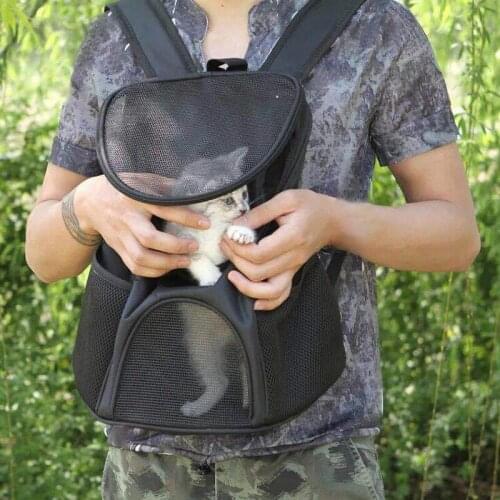 Pet Carrier Bags Outdoor Travel Double Shoulder Backpack Breathable Mesh Backpacks For Kitten Portable Window Bag Pet Supplies