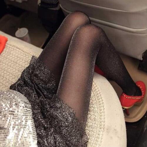 Women Sexy Charming Shiny Pantyhose Glitter Stockings Womens Glossy Thin Tights