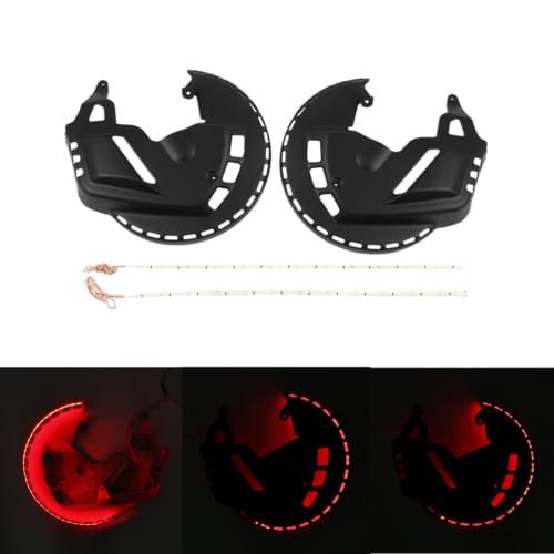 Motorcycle Brake Rotor Covers w Red blue white LED Ring Of Fire For Honda Goldwing GL1800 01-17 03