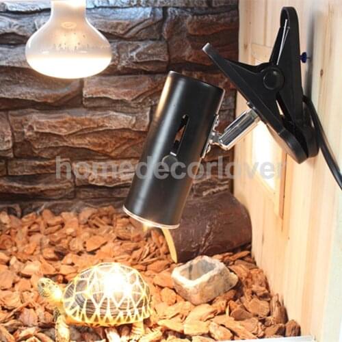 1.5m NW-02 Reptile Habitat Lighting with Clamp Ceramic Lamp Bulb Holder EU Plug Black
