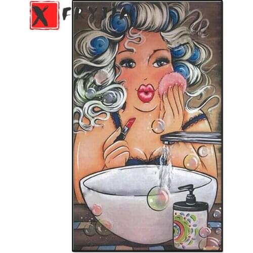 5d Diy Diamond Painting square round makeup fat sexy lady woman Embroidery Cross Stitch mozaik puzzle Wedding home Decoration